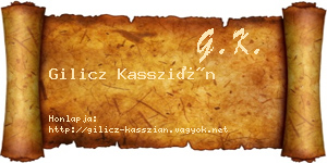 Gilicz Kasszián névjegykártya